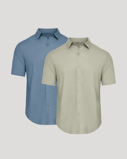 Fiord & Mossy Oak Short Sleeve Linen Shirt 2-Pack