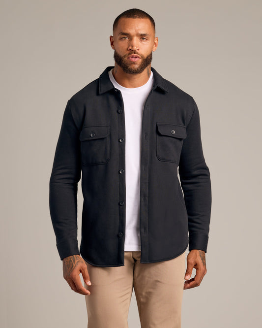 Black Fleece Shirt Jacket