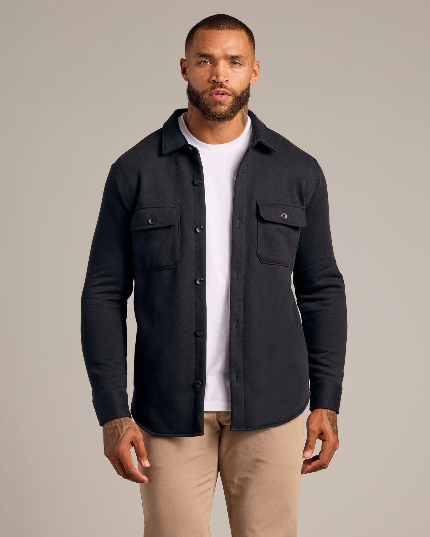 Black Fleece Shirt Jacket