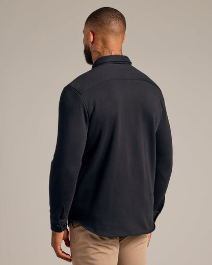 Black Fleece Shirt Jacket