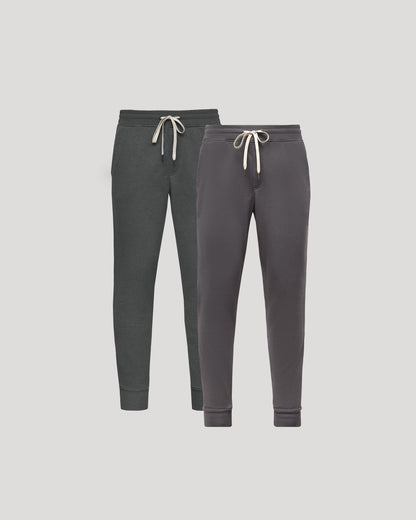 Gray Tones Fleece French Terry Joggers 2-Pack