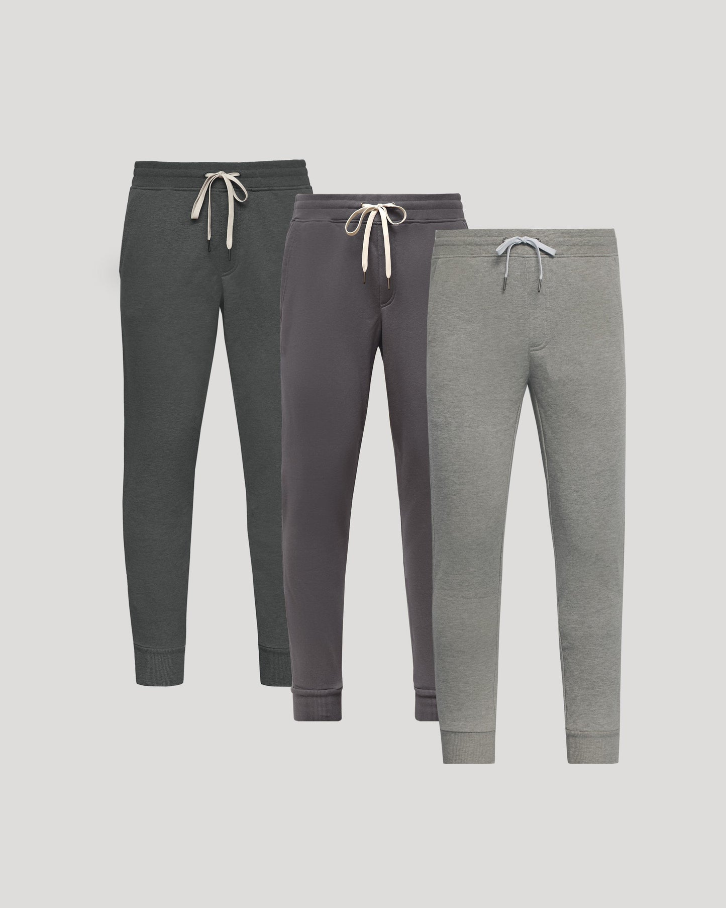 Gray Tones Fleece French Terry Joggers 3-Pack