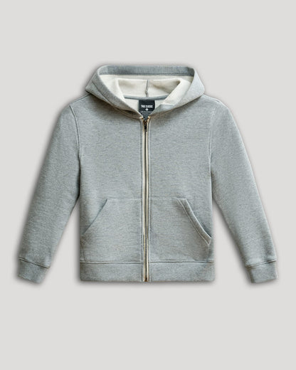 Boys' Medium Heather Gray Fleece Full Zip Hoodie