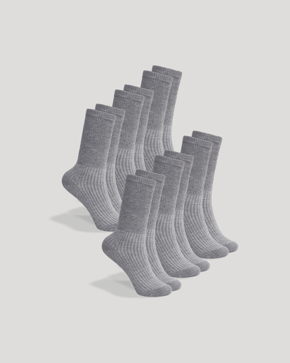 Heather Gray Active Half Crew Socks 6-Pack