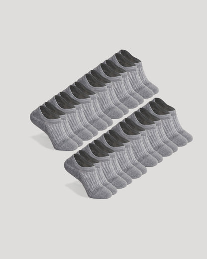 Heather Gray Active No Show Socks 6-Pack