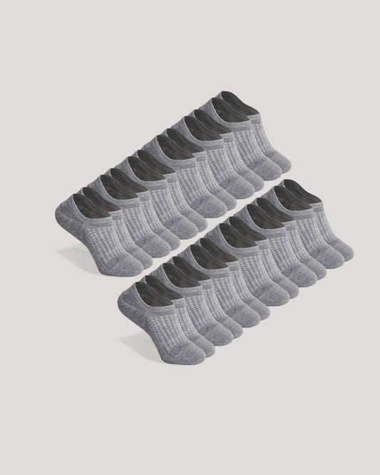 Heather Gray Active No Show Socks 6-Pack