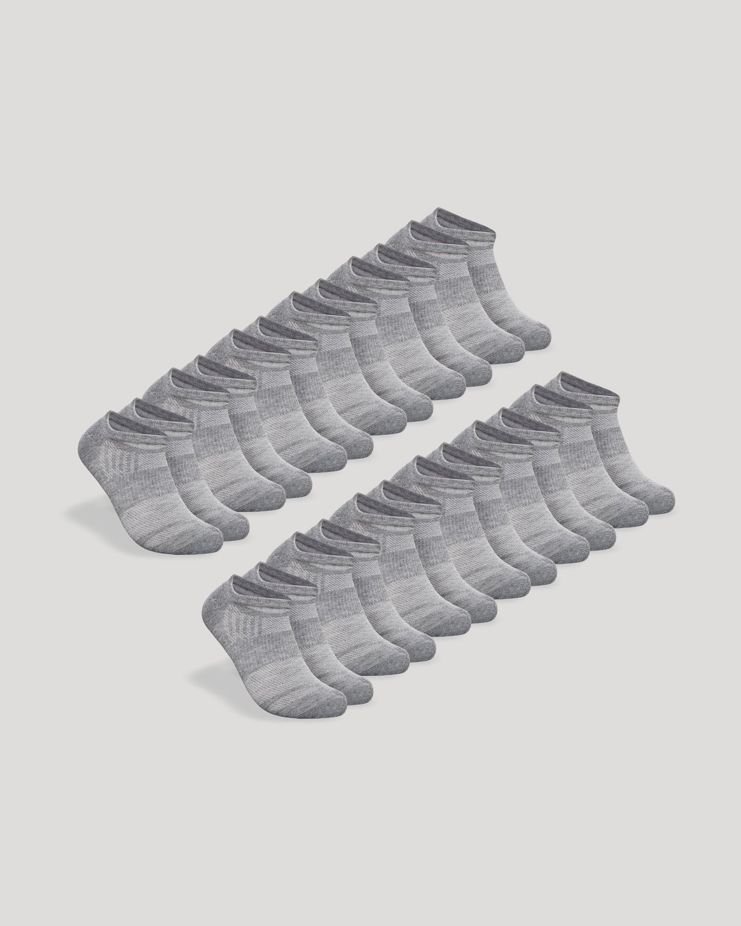 Heather Gray No Show Socks 12-Pack 2.0