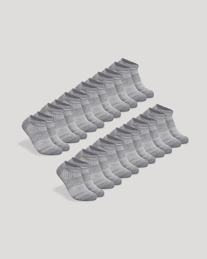 Heather Gray No Show Socks 12-Pack 2.0