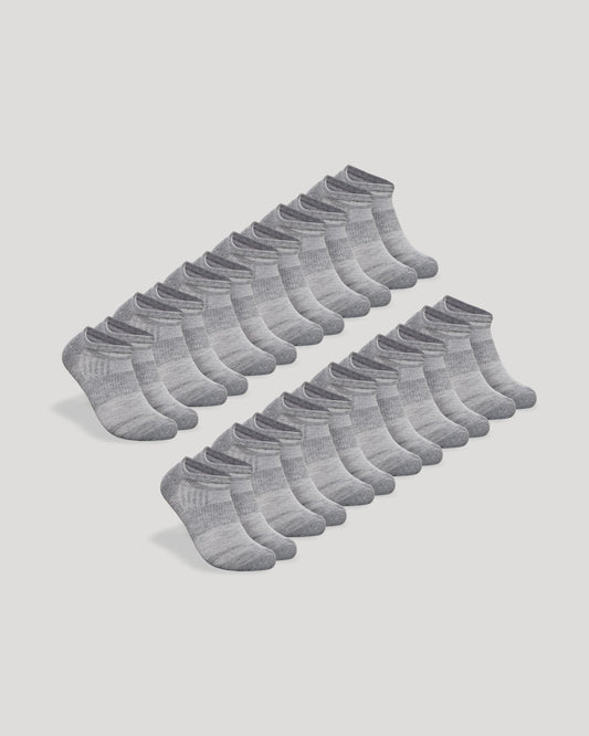 Heather Gray No Show Socks 12-Pack 2.0