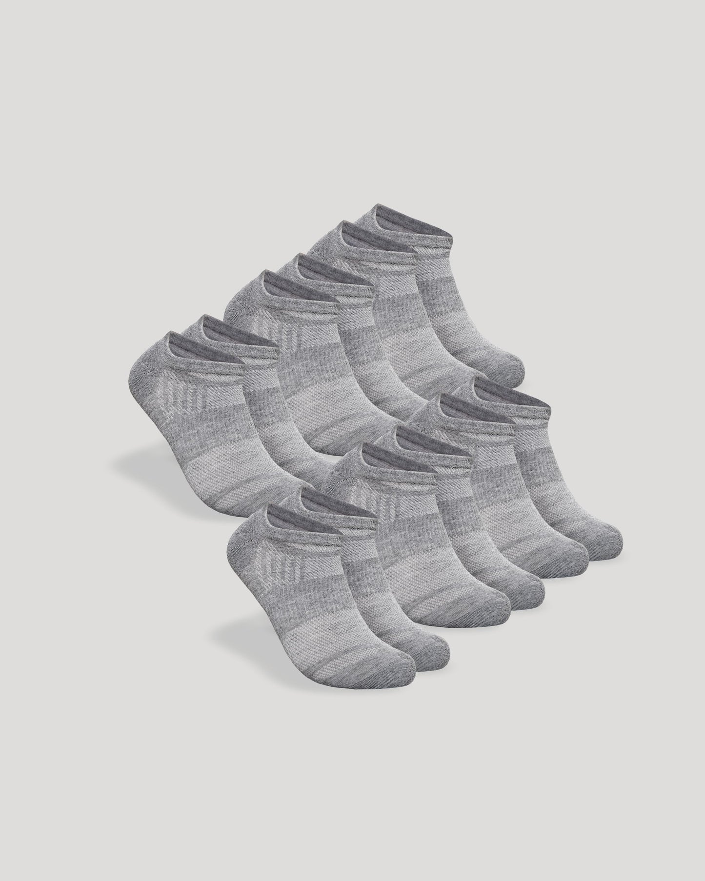 Heather Gray No Show Socks 6-Pack 2.0