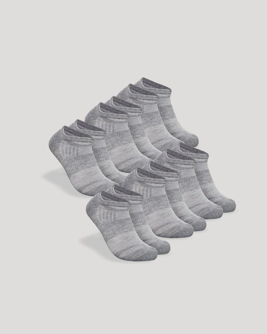 Heather Gray No Show Socks 6-Pack 2.0