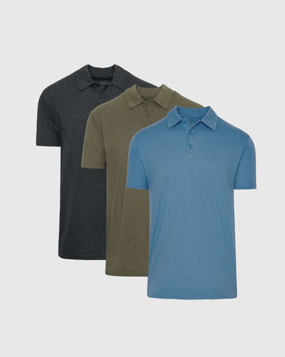 Heather Polo 3-Pack