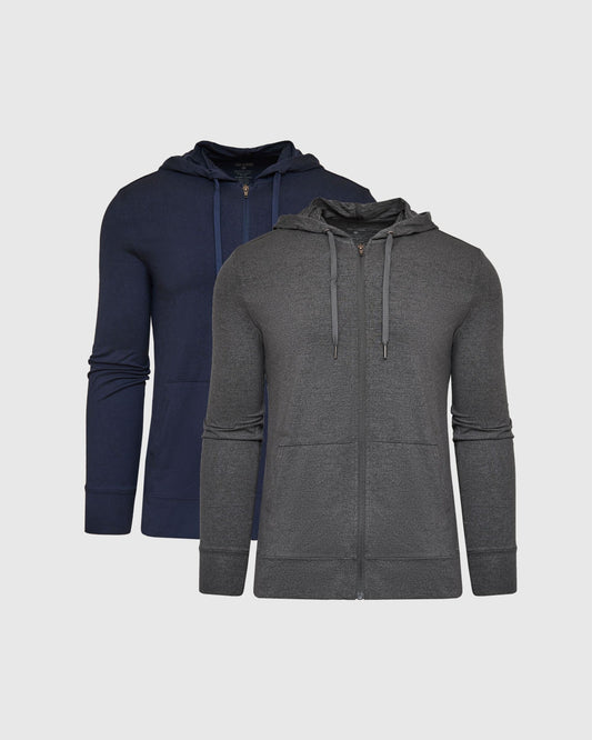 Heathered Active Zip Hoodie 2-Pack