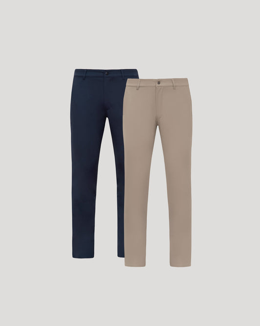 Khaki & Navy Commuter Pants 2-Pack