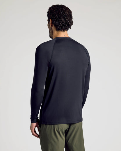 Black Long Sleeve Active Mesh Crew 3-Pack