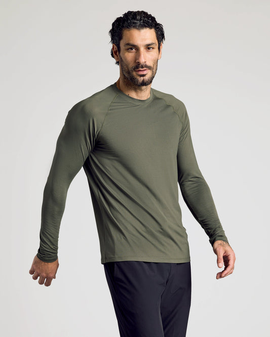 Kelp Long Sleeve Active Mesh Crew