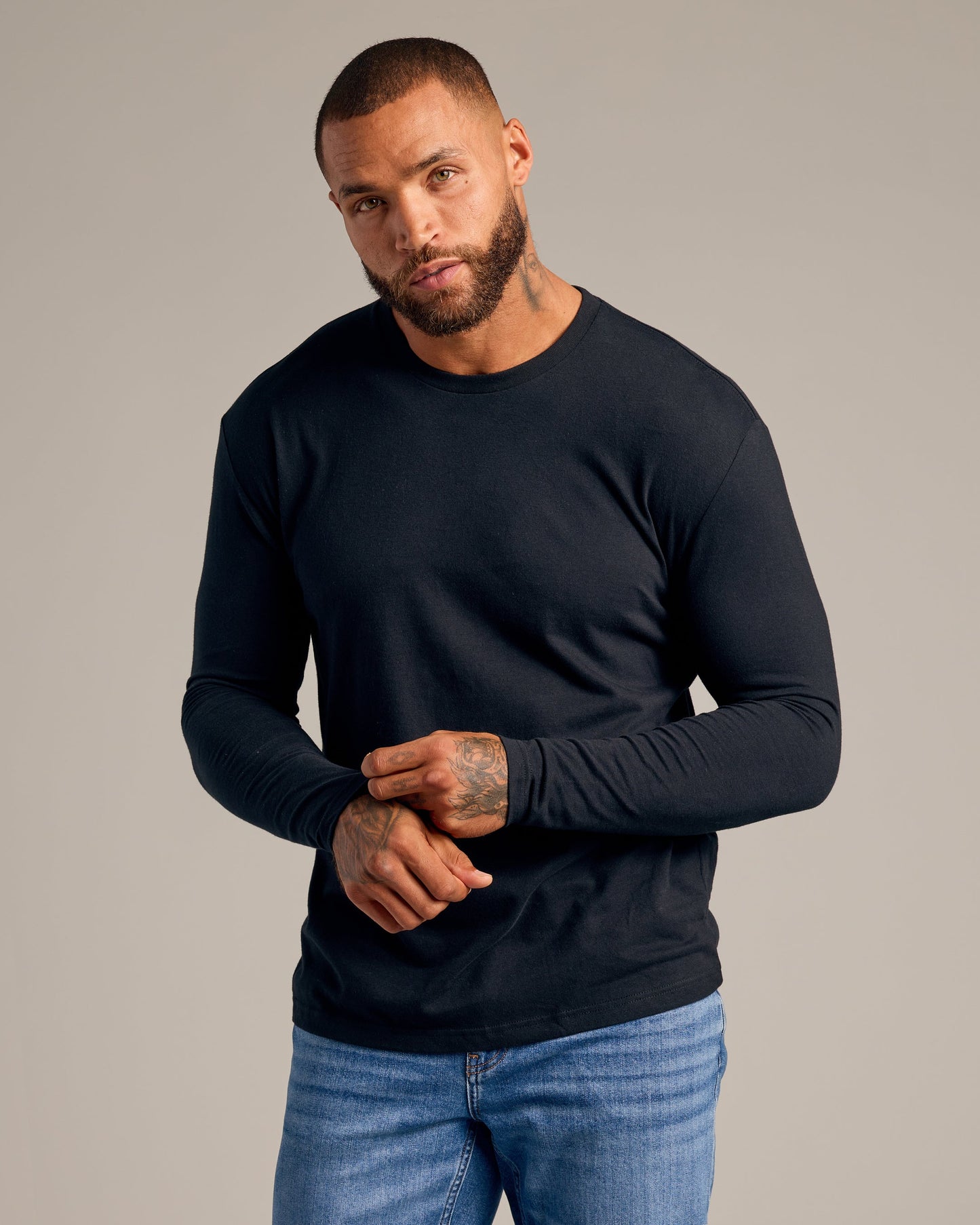 Black & White Classic Long Sleeve Crew Neck 6-Pack