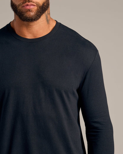Black Classic Long Sleeve Crew Neck 6-Pack