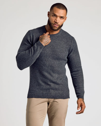 Charcoal Heather Gray Marled Crew Neck Sweater