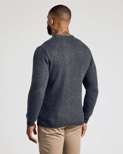 Charcoal Heather Gray Marled Crew Neck Sweater