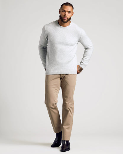 Light Heather Gray Marled Crew Neck Sweater