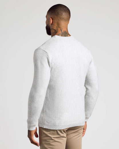 Light Heather Gray Marled Crew Neck Sweater