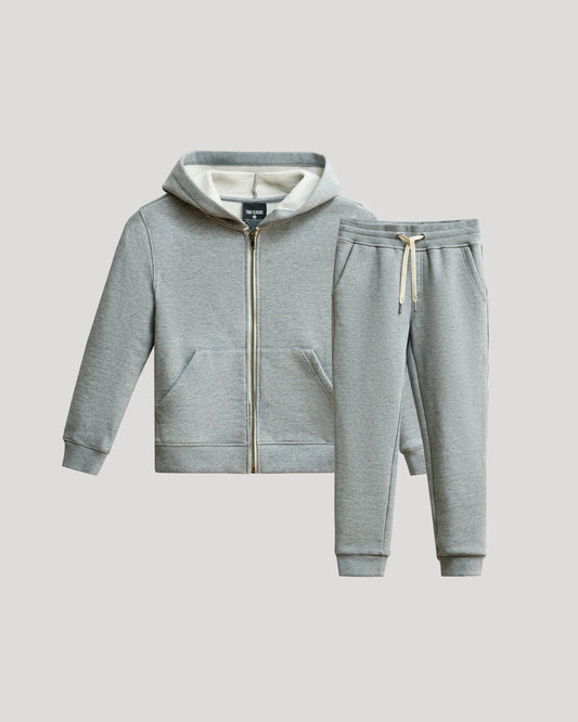 Boys' Medium Heather Gray Full Zip Fleece Hoodie & Jogger 2-Pack