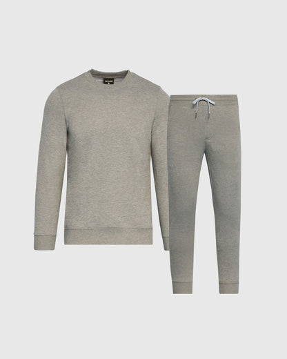 Dark Heather Gray Pullover Fleece Crew & Jogger 2-Pack