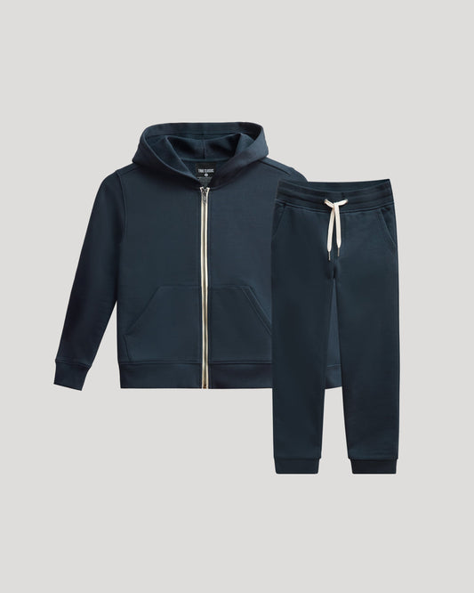 Boys' Navy Full Zip Fleece Hoodie & Jogger 2-Pack