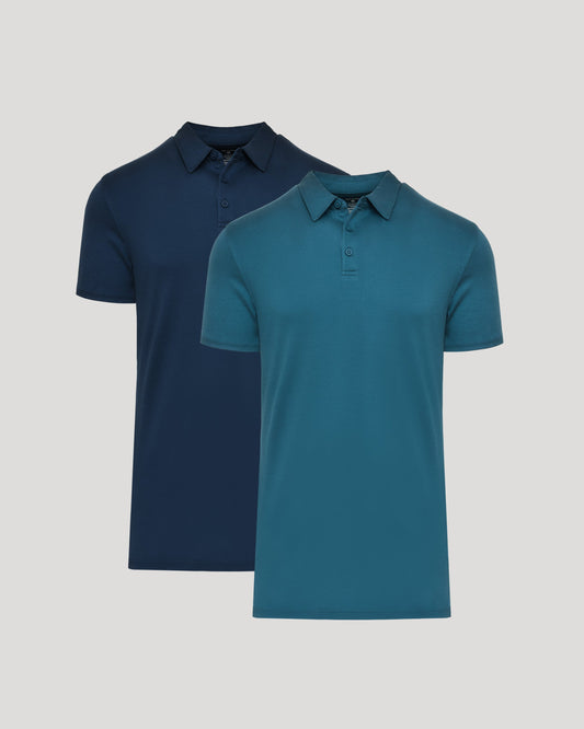 Navy & Lagoon Tall Premium Pima Polo 2-Pack