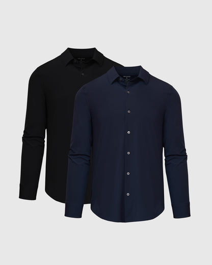 Navy and Black Lightweight Dress Shirt 2-Pack