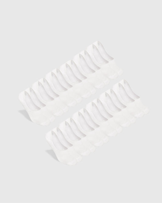 White Never Show Socks 12-Pack