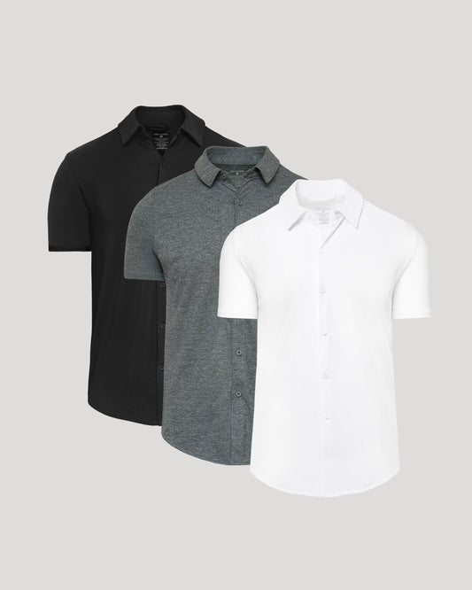 Neutral Short Sleeve Comfort Knit Shirt 3-Pack