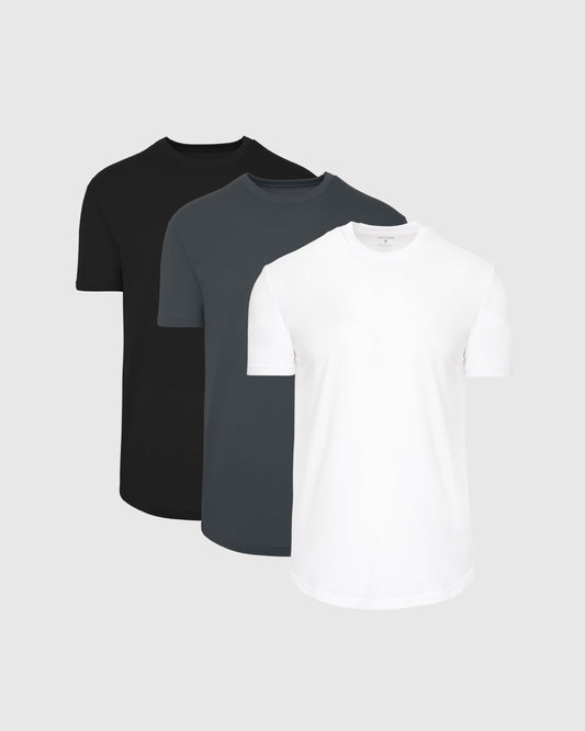 The Essentials Curved Hem Classic Crew Neck 3-Pack
