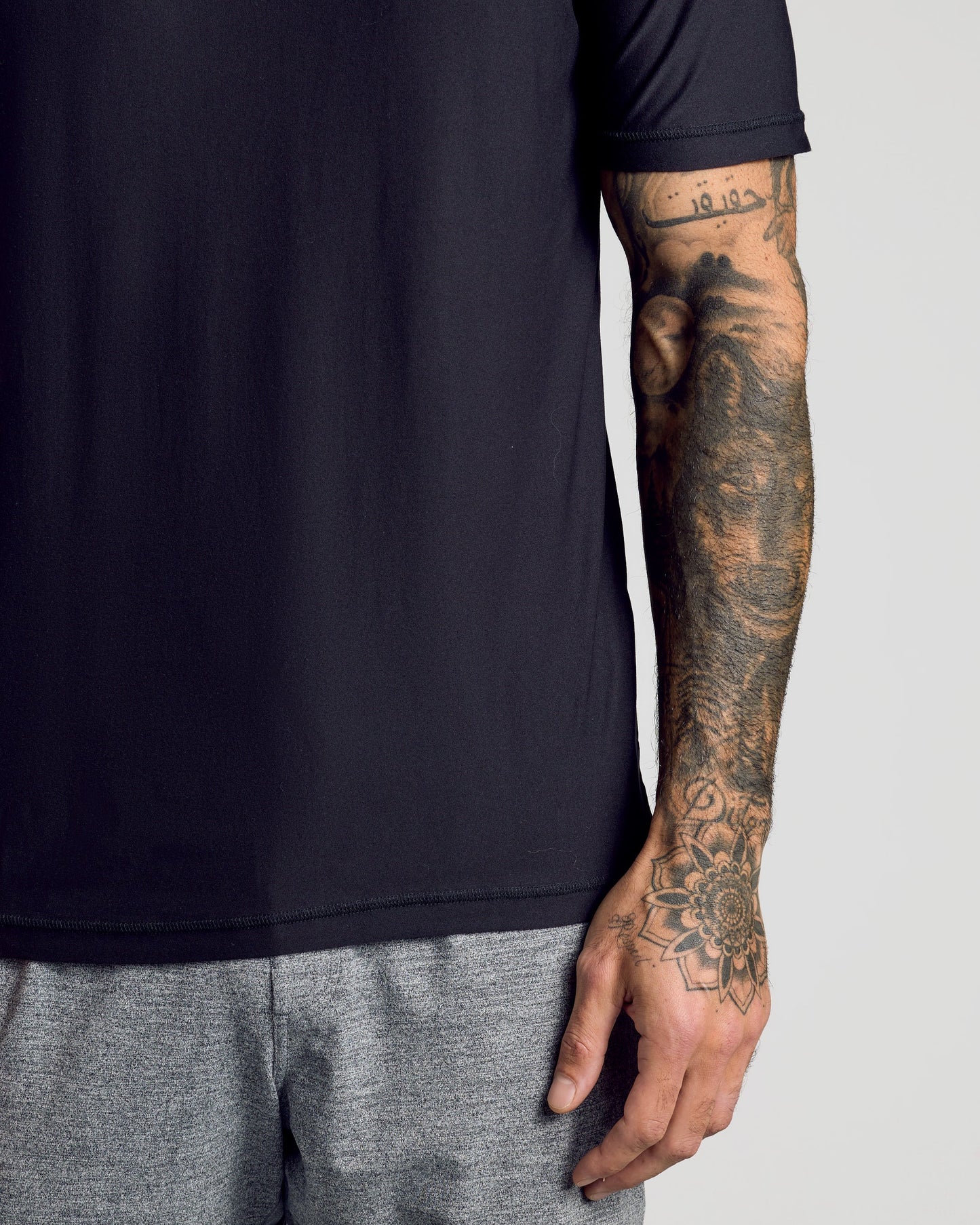 Black Active Crew Neck Tee