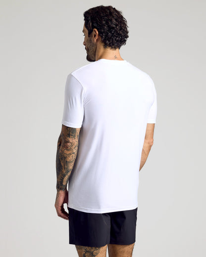 White Active Crew Neck Tee