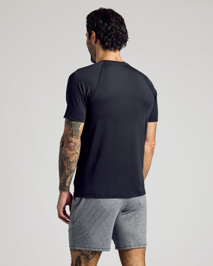 Black Active Mesh Crew