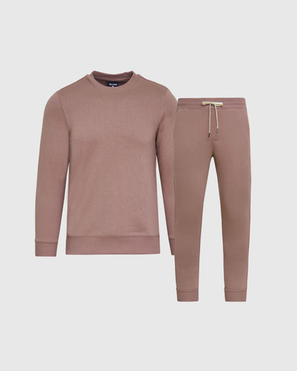Slate Mauve Pullover Fleece Crew & Jogger 2-Pack