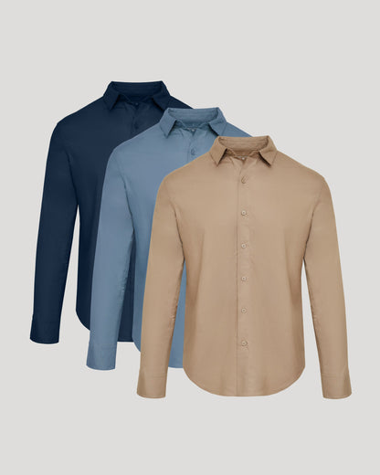 The Standard Long Sleeve Linen Shirt 3-Pack
