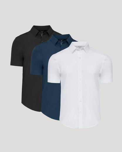 Staple Short Sleeve Performance Dress Shirt 3-Pack