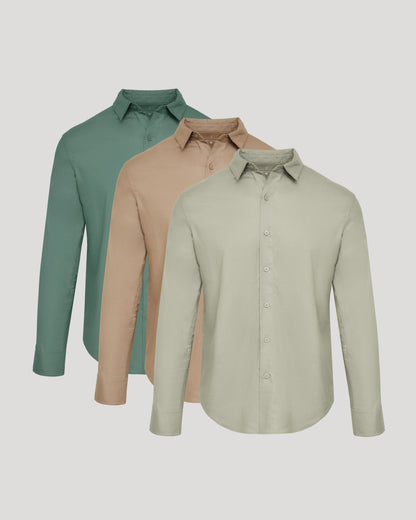 The Staple Long Sleeve Linen Shirt 3-Pack