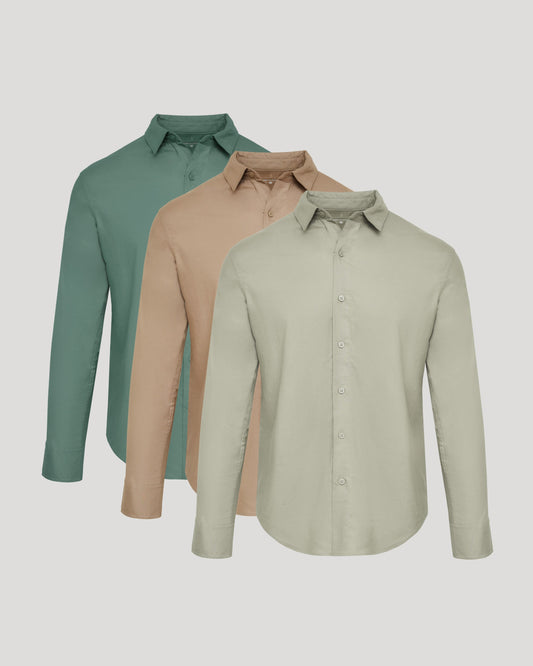 The Staple Long Sleeve Linen Shirt 3-Pack