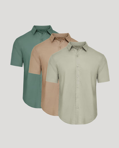 The Staple Short Sleeve Linen Shirt 3-Pack