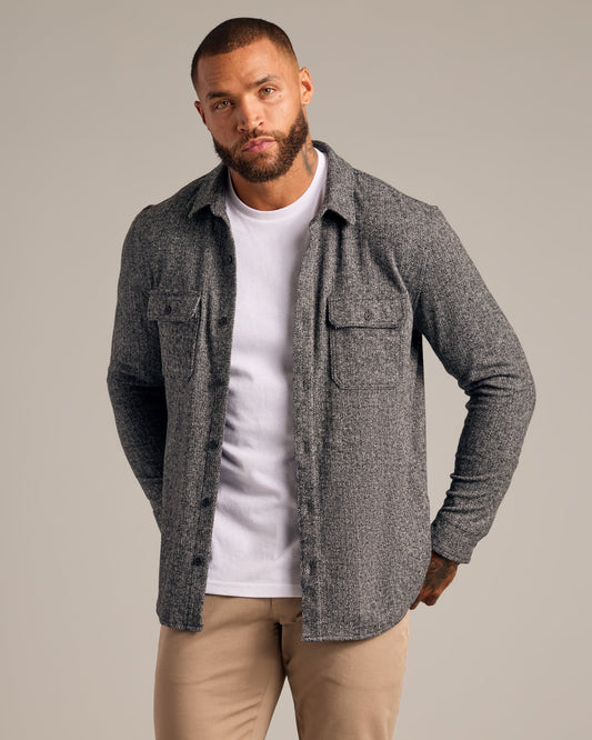 Heather Black Shirt Jacket