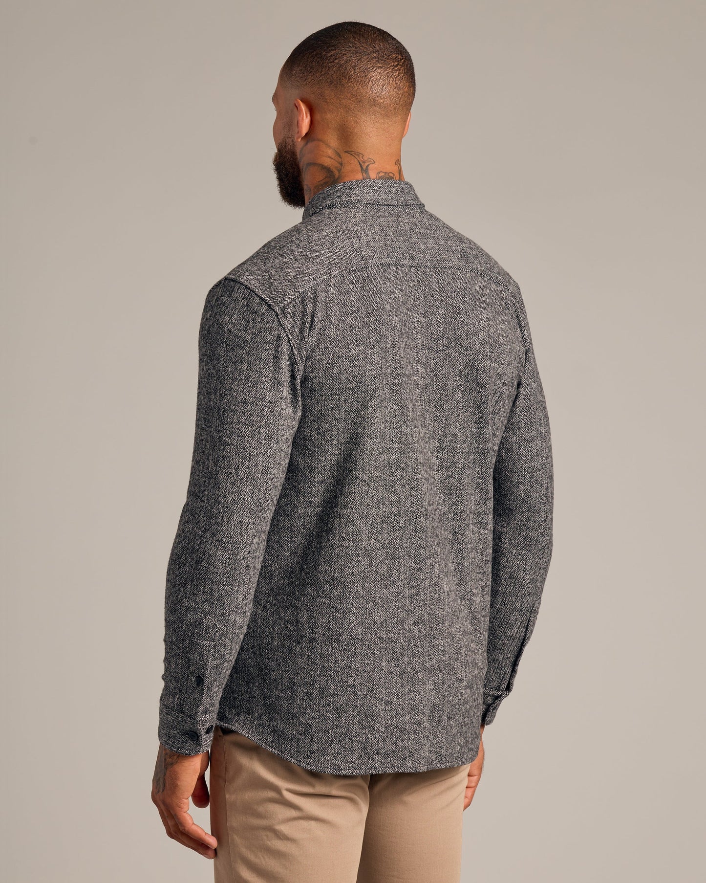 Heather Black Shirt Jacket