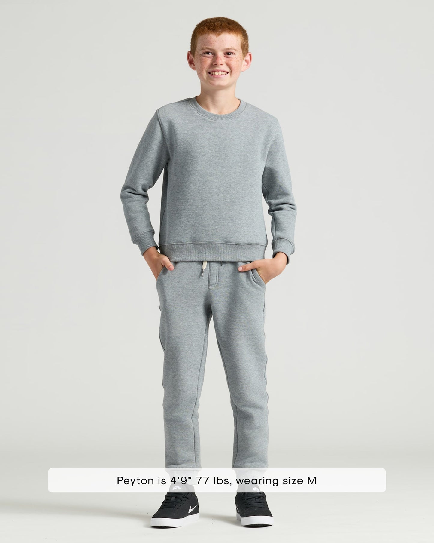 Boys' Medium Heather Gray Fleece Jogger