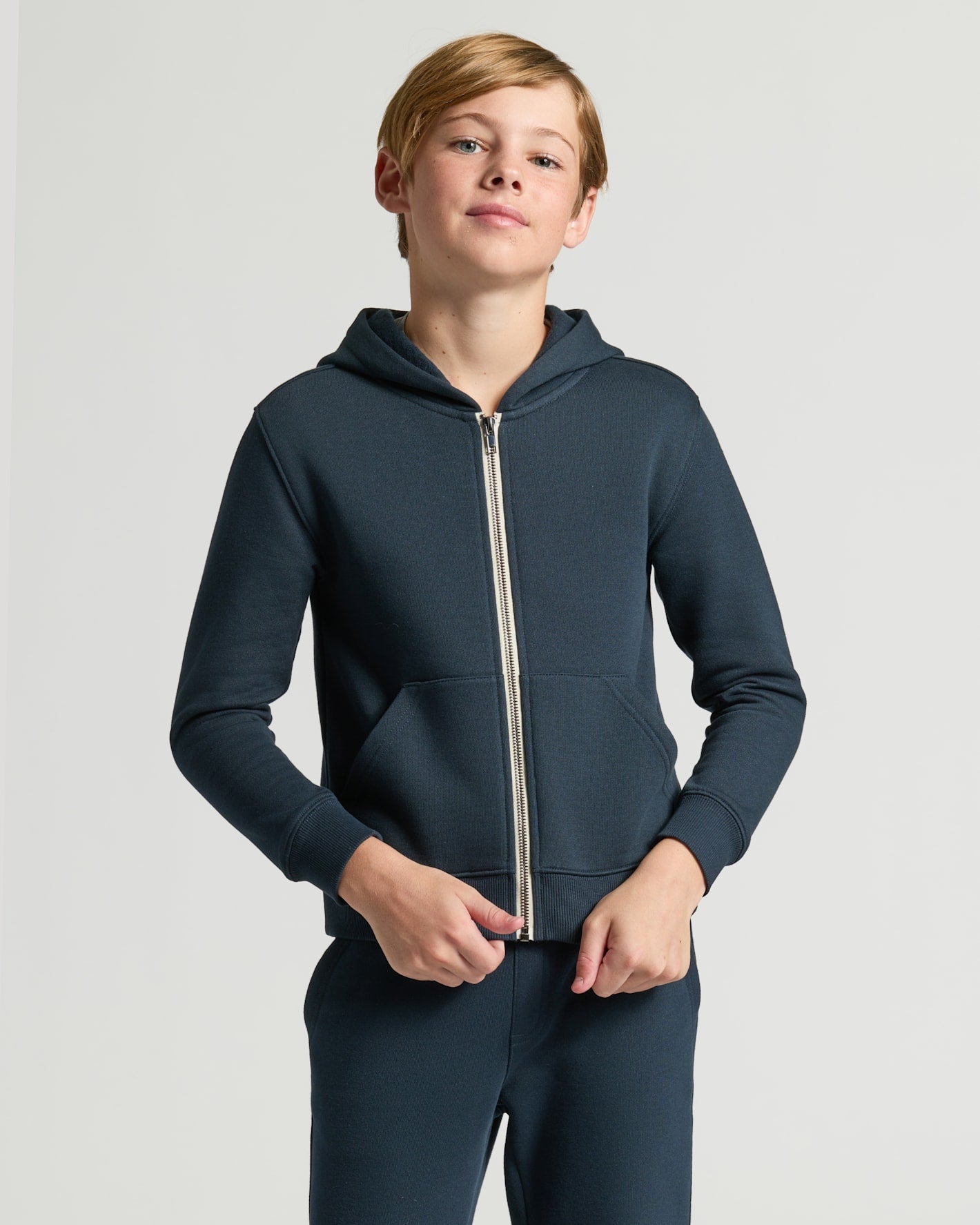 Boys' Navy Full Zip Fleece Hoodie & Jogger 2-Pack