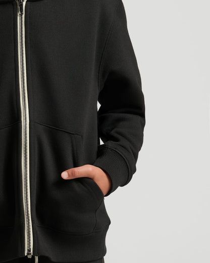 Boys' Black Fleece Full Zip Hoodie