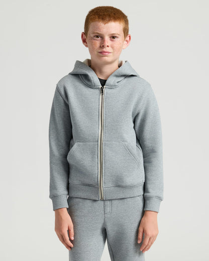 Boys' Medium Heather Gray Full Zip Fleece Hoodie & Jogger 2-Pack