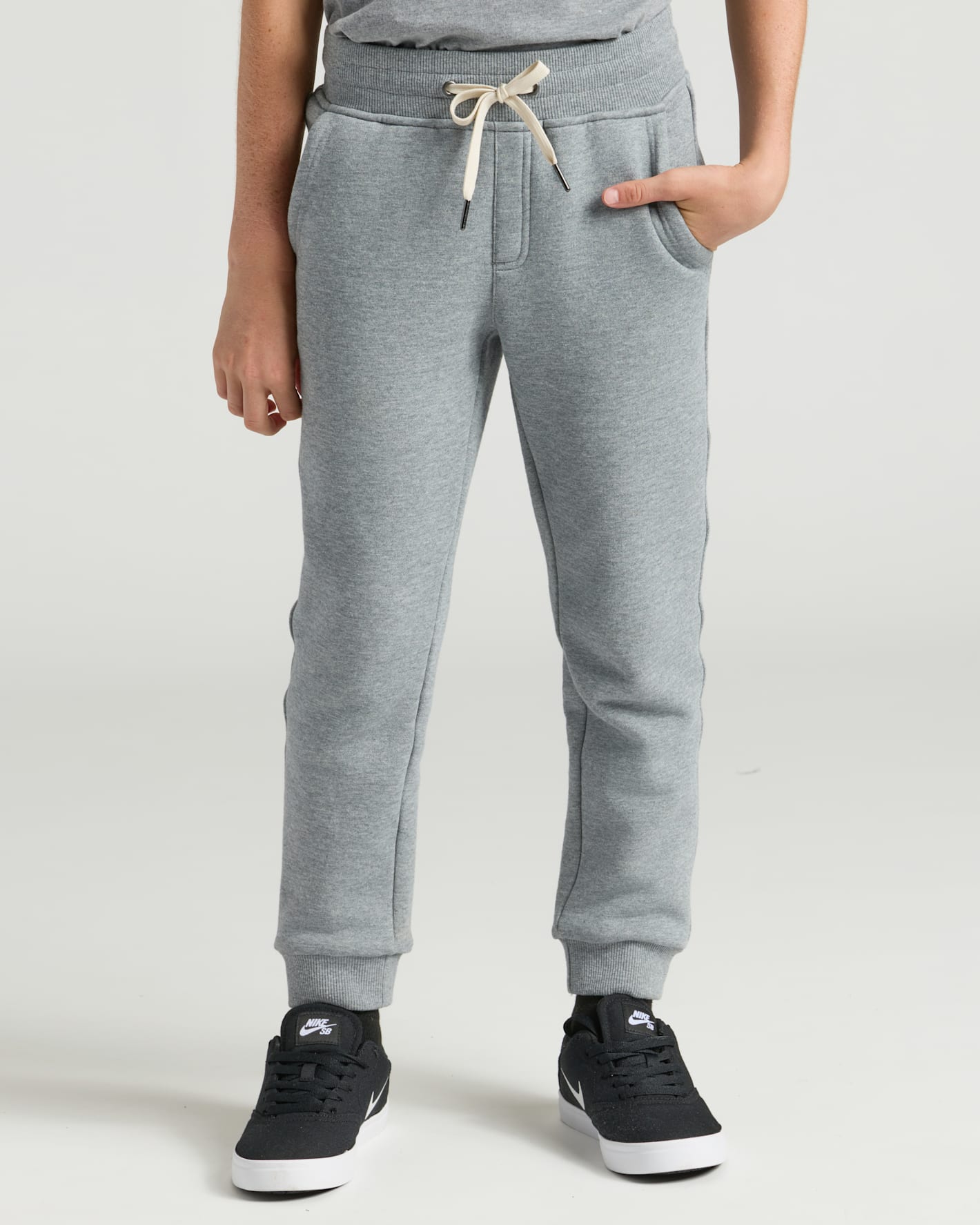 Boys' Medium Heather Gray Full Zip Fleece Hoodie & Jogger 2-Pack